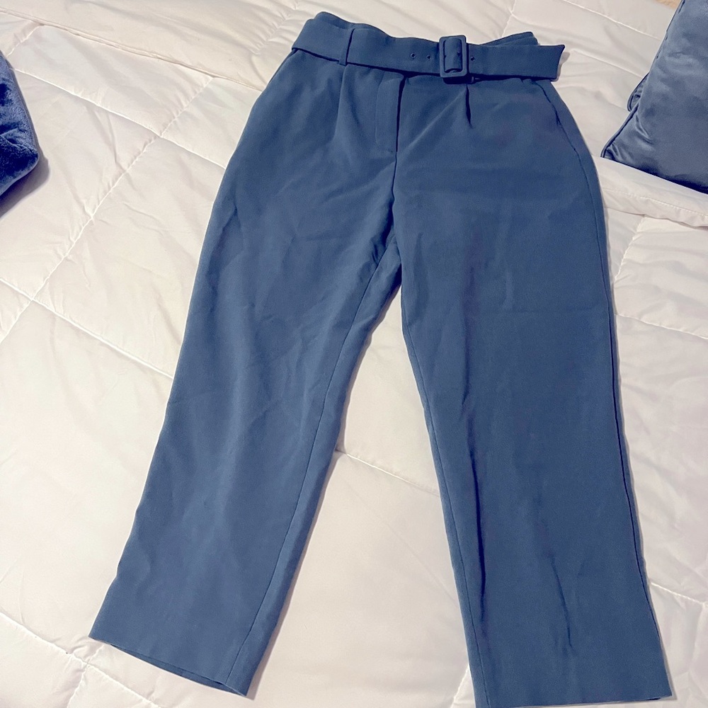 New Banana Republic Blue high waisted belted trouser